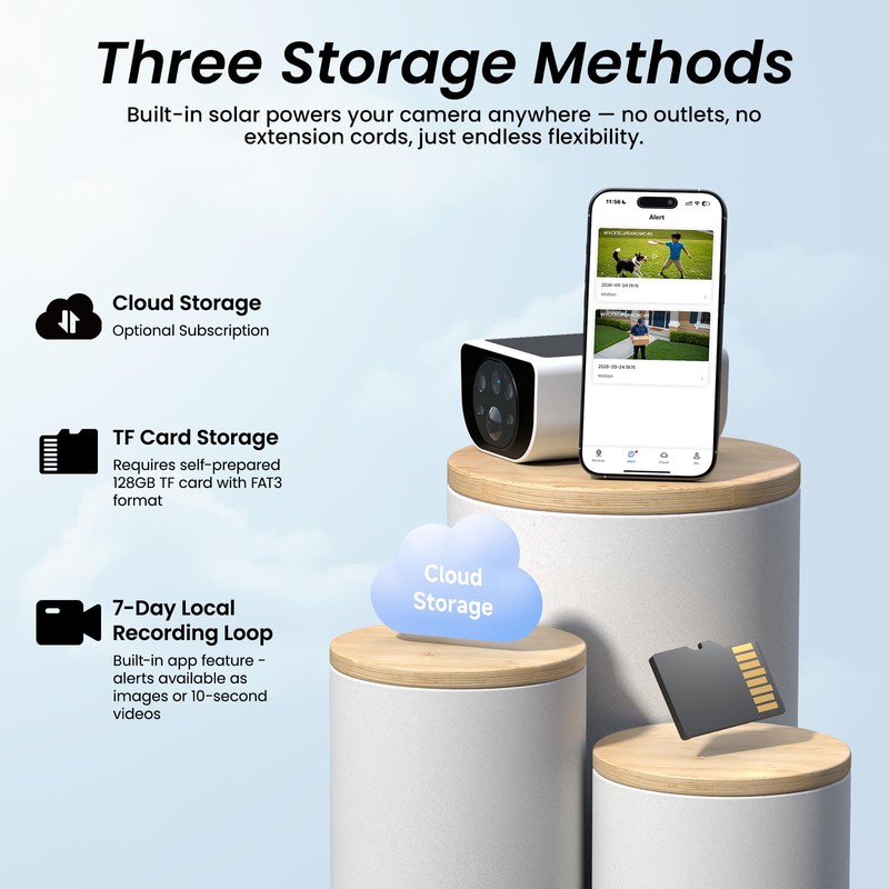 Cinnado Security Cameras Wireless Outdoor - Home Security Cameras Solar