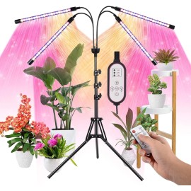 zyzykeji LED Grow Lights for Indoor Plants with 15-60 inches Adjustable Tripod Stand