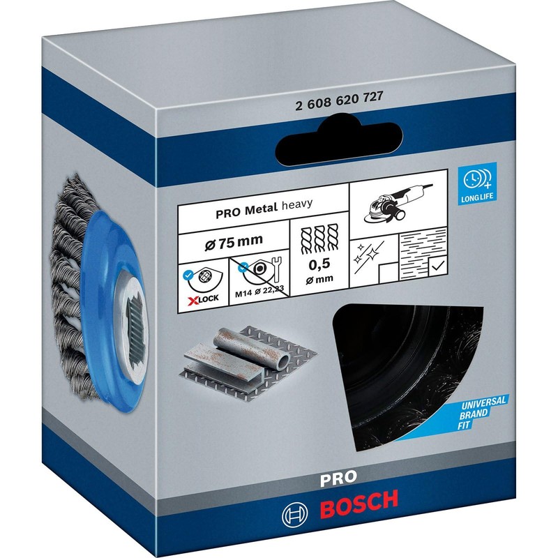 Bosch Professional 1 x Braided Cup Brush Heavy (for Metal,