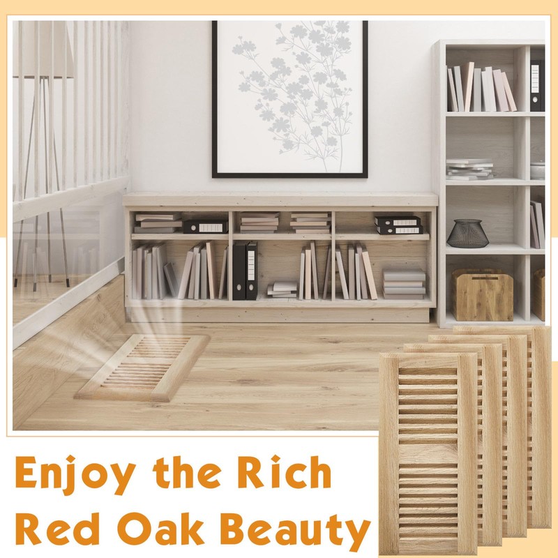 Landical 8 Pcs Red Oak Wood Floor Register Vent 4