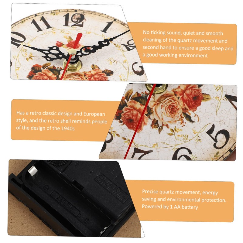 Levemolo Boho Wall Clock Silent Desk Clock Artwork Accessory Perfect