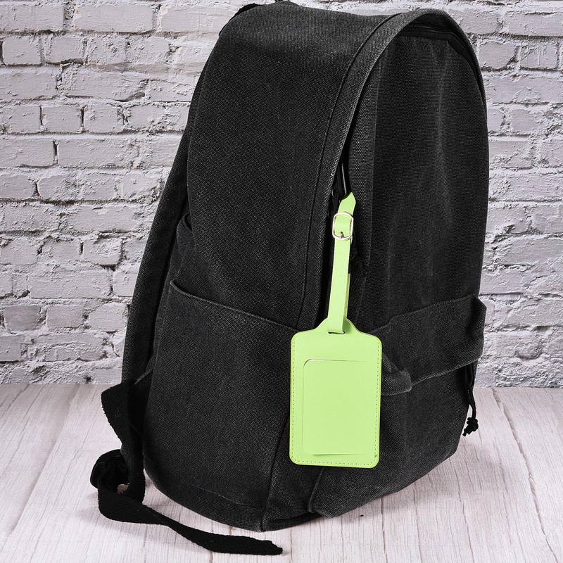 MECCANIXITY Luggage Tag PU Holders, 12x7cm Baggage Label Identifier with