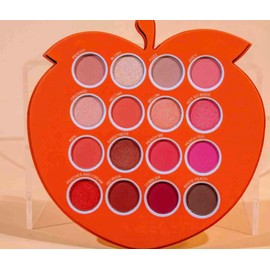 Peach-Themed Eyeshadow Palette, 16 Colors, Orange Case with Pink and Brown Shades