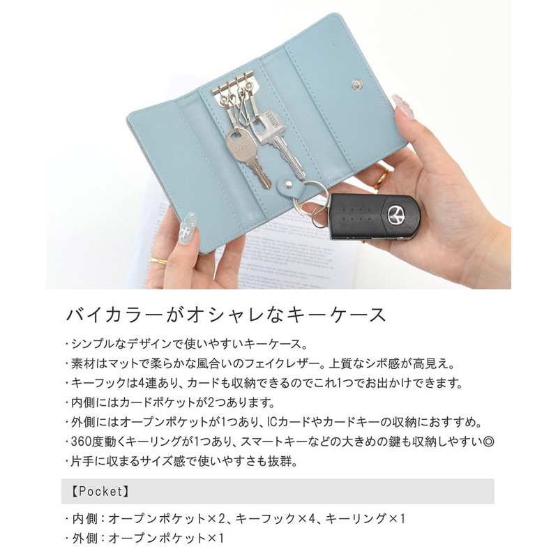 Alto Rose Key Case, 4 Strands, Smart Key, Unisex, Bi-Color,