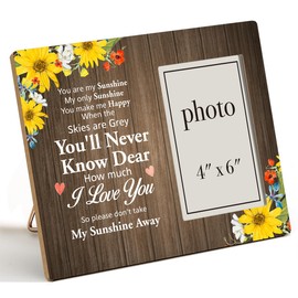 Dumyum You are My Sunshine Wood Photo Frame Gifts for Mom Grandma Nana Wife, 8x10 Picture Frame (Photo 4x6 Inches)