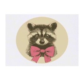 'Cute Raccoon Wearing Ribbon' Temporary Tattoo - Water Resistant, Skin-Safe, Non-Toxic Transfer (TO00082639)