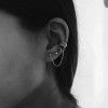 Patry Aretes Juego De 3 Piezas Luna Cadena Joyería Clip