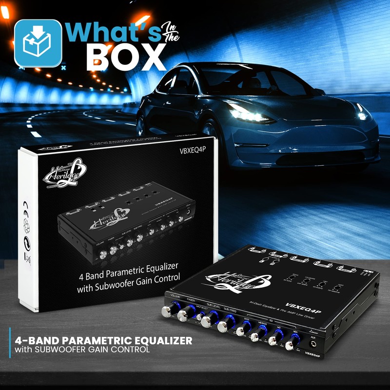 Lanzar 4 Band Adjustable Parametric Equalizer - 7 Volt RMS