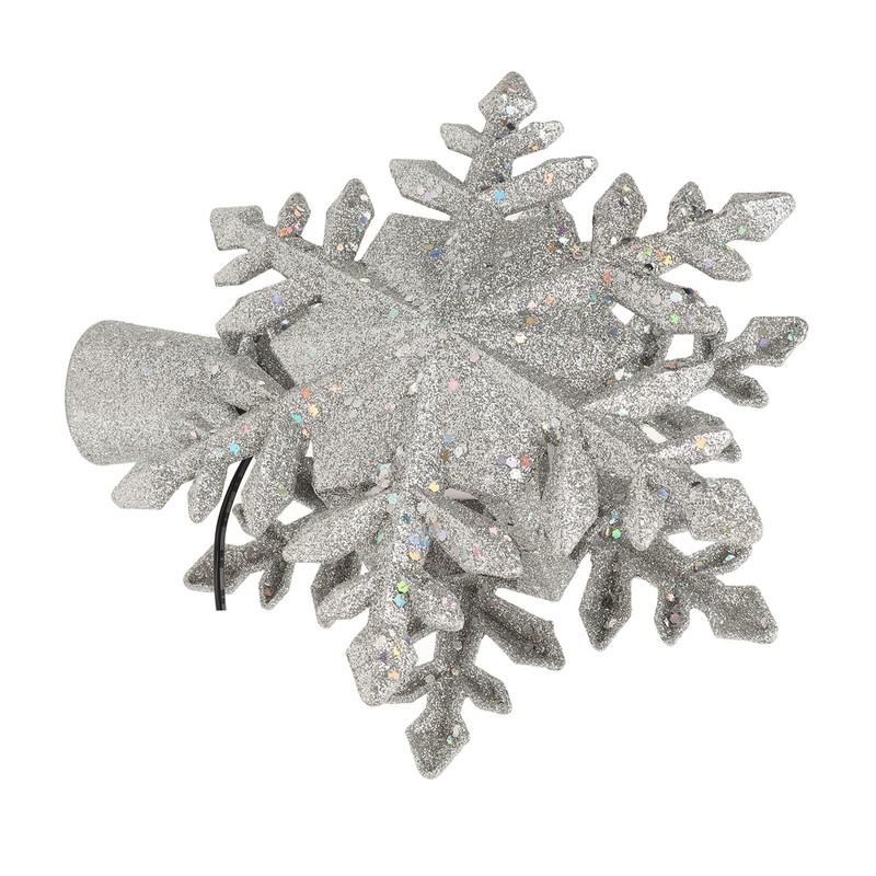 Silver Snowflake Christmas Tree Topper Lighted 3D PVC Christmas Tree
