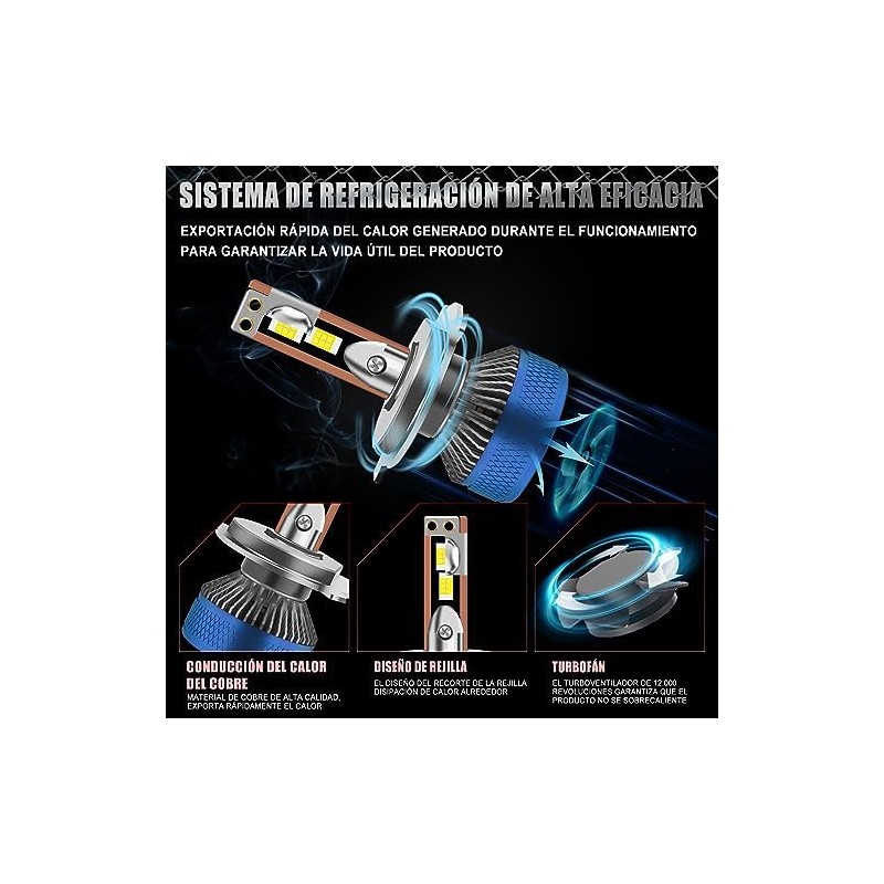 H4 HB2 9003 LED Faros para Carro, 160W 26000LM