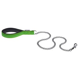 Ferplast DAYTONA GM Extra-Strong Dog Lead - Soft Padded Handle - Metal Chain - Italian Design - 100 x 2.5 cm, Green