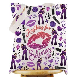 WZMPA Anything For Selenas Tote Bag Singer Fans Gift Singer Lyric Shoulder Bag Singer Merchandise (Anything For Selenas TG)