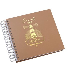 Spiral-Bound Journal Album with Customisable Pages, Expandable Scrapbook for Photos and Memorabilia (Brown)
