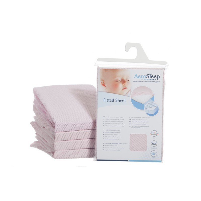 AeroSleep Sleep Safe Fitted Sheet, Pink