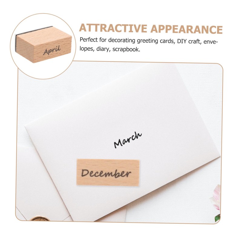 VILLFUL 2 Sets DIY Wooden Rubber Stamps for Scrapbooking Monthly
