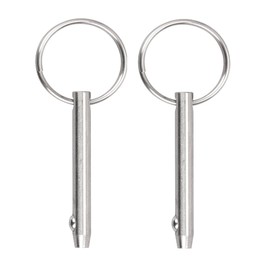 2 PCS Marine 316 Stainless Steel Quick Release Pin Bimini Top Pin, Diameter 1/4"(6.3 mm), Overall Length 3"(76 mm), Usable Length 2.4"（61 mm