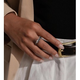 Aprilery Twisted Cable Rings for Women Fashion Vintage Silver Statement Band Rings Designer Inspired Dupes Jewelry for Women Gifts for Her (7)