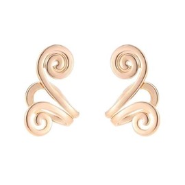 Simple Swirl Spiral Ear Cuff for Non-Pierced Ear Pierceless Ear Wrap Cartilage Clip Earrings for Women-Gold