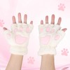 Mikovivi Cat Paw Gloves, Fingerless Furry Bear Animal Paws Cute