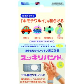 プレスビー スッキリバンド 酔い止めバンド つわりバンド ツボ指圧リストバンド シーバンド 乗り物酔い つわり 吐き気 緩和 大人用 グレー