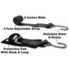 CustomTieDowns 2 Pack, 2 Inch x 4.5 Foot Stainless Steel