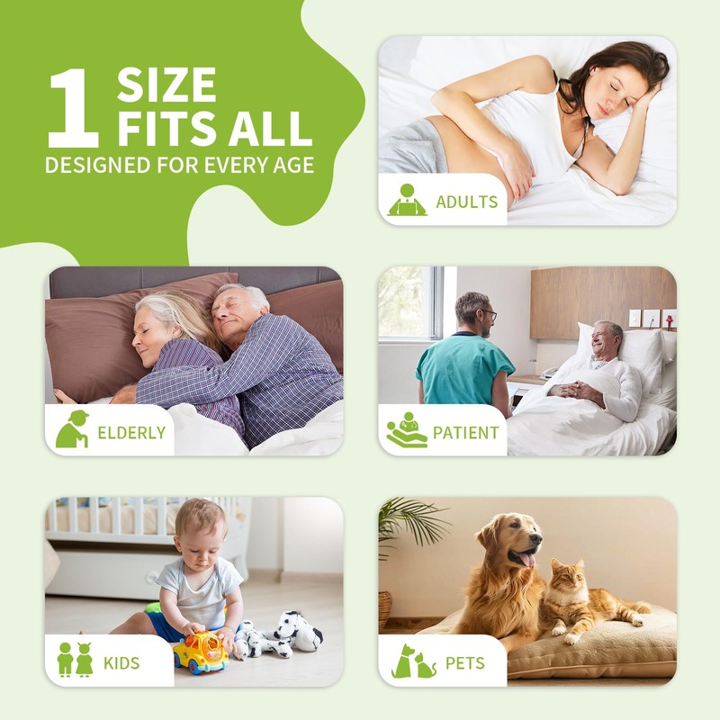 MILDPLUS Washable Bed Pads with 10 Sturdy Handles 40”×72” Extra