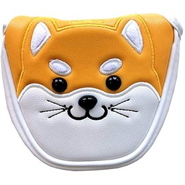 Golf Putter Cover Head Cover for Mallet Odyssey 2 Ball Tailor Made Spider Putter with Magnet for Akita, Husky, Koala, Cat, Shark (Akita Inu, Yellow)