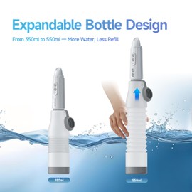 AQUATIZ Upgraded Portable Bidet for Travel – Extendable Water Bottle (350–550ml), IPX7 Waterproof, 2 Spray Modes & Water Pressures, Rechargeable (60 Uses), Compact Handheld Hygiene Washer