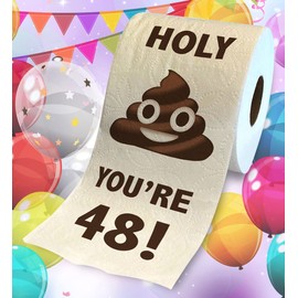 Printed TP Holy You're 48 Birthday Toilet Paper Gift - 48th Bday Party Funny Birthday Gift Joke Toilet Paper Prank, Novelty Unique Birthday Presents for Men, Women, Family, Friends - 500 Sheets