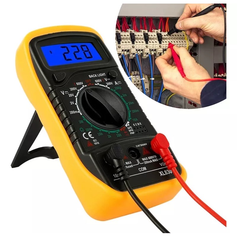 Zakulu Multimetro Digital Lcd Voltimetro Amperimetro Ac/dc Xl830l