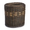 The Basket Lady Drop-in Oval Wicker Waste Basket with Removable