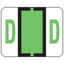 Smead A-Z Color-Coded Bar-Style End Tab Labels, Letter D, Light Green, 500 per Roll (67074)