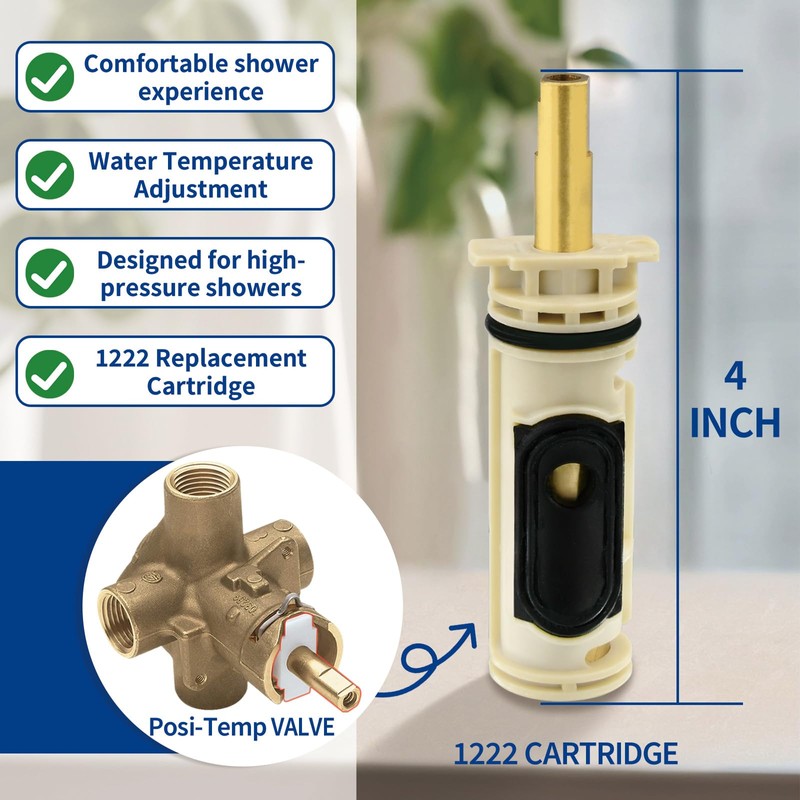 1222 Replacement Valve Cartridge Kit with Puller Tool 104421 for