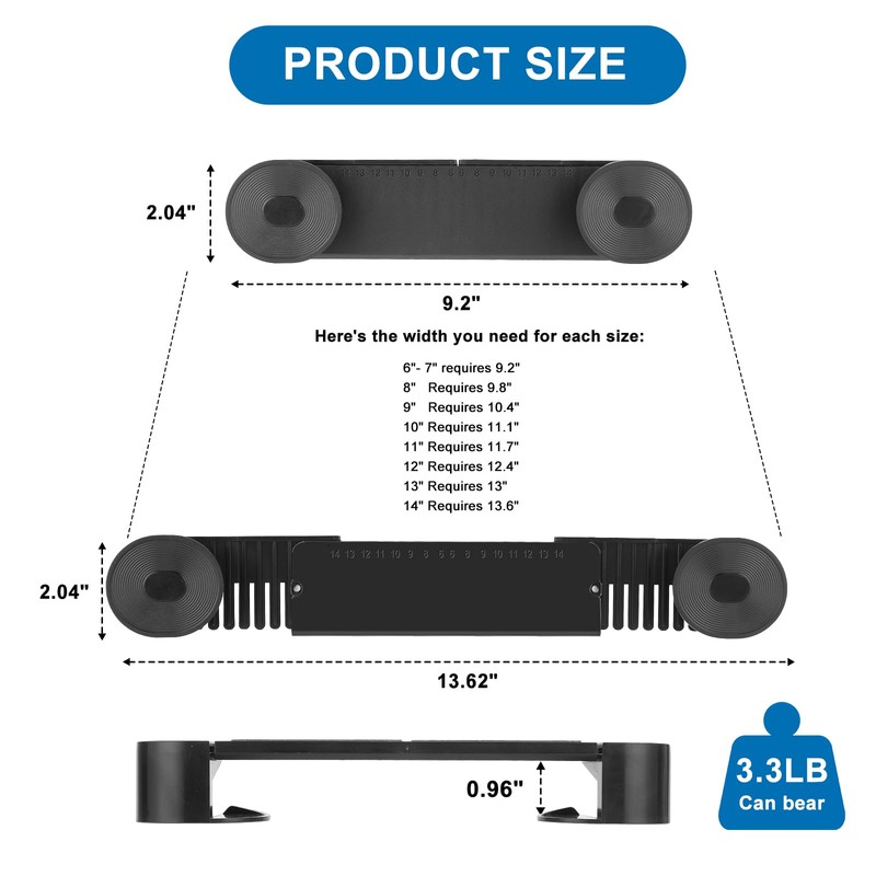 YONGAIJIA 4 Pack Adjustable Pot Lid Organizer Rack, Fits 6