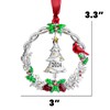 Mulumu 2024 Christmas Tree Ornament Metal Silver Hanging Rotatable Design