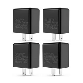 LKAHG Motorcycle LED Turn Signal Flasher Relay, 4PCS 12V 2 Pin Adjustable Motorbike LED Turn Signal Indicator Relay, Hyper Flash Electronic Flasher Relay, Universal Motorbicycle Accessories (Black)