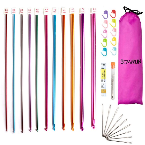 Crochet Hooks Set,11 Size of Aluminum Tunisian Afghan Knitting Needle