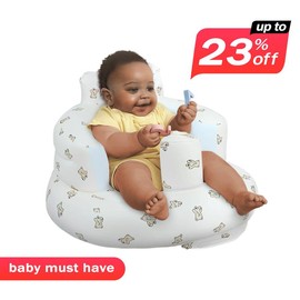 Baby stuff,  Inflatable Seat for Babies 3-36 Months, Built in Air Pump Infant Back Support Sofa Toddler Chair for Sitting Up, Baby Floor Seater Gifts - Color: Bear