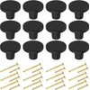 BIGLUFU 30mm Drawer Knobs, 12 Pieces Black Kitchen Cabinet Knobs,
