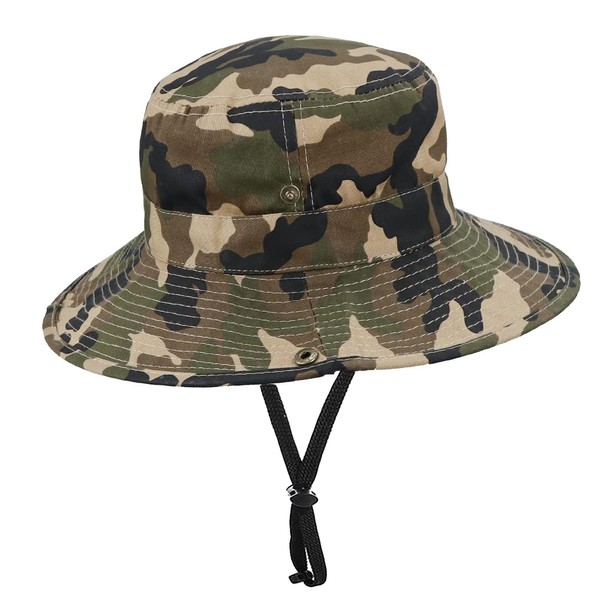 Toddler Sun Hat Bucket Boys-Camouflage Fishman Cap Packable