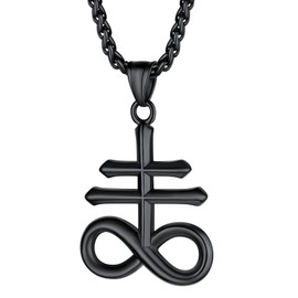 Satanic Jewelry Emo Gothic Cool Black Lilith Leviathan Inverted Cross Baphomet Necklace