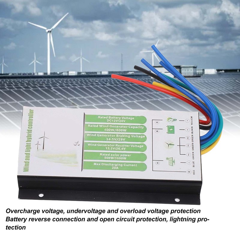 Wind Solar Hybrid Charge Controller 12V 24V Battery Auto PWM