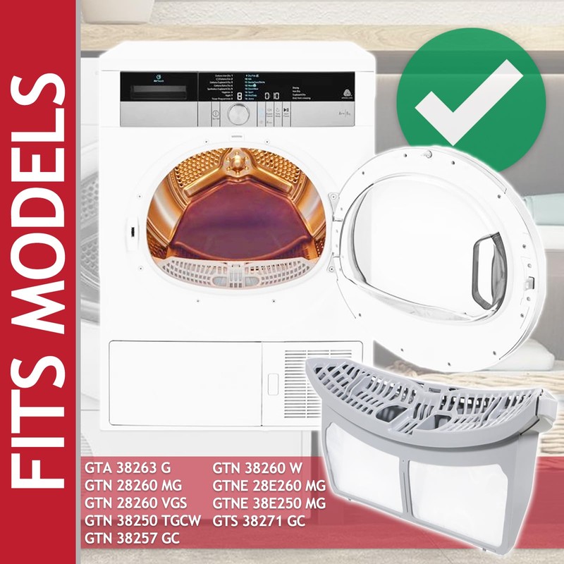 SPARES2GO Lint Fluff Filter Mesh Screen Cage for Grundig Tumble