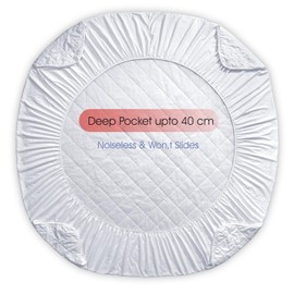 Linen Home Mattress Protector Double Bed (135x190cm) 40cm Extra Deep Mattress Protector, Premium Quality Microfibre Double Mattress Topper, Breathable, Hypoallergenic (Double)