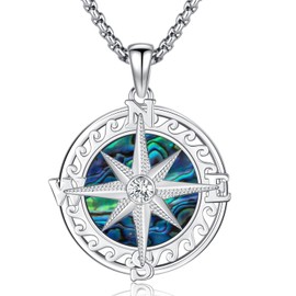 ViKing Necklace 925 Sterling Silver Vegvisir Pendant Compass Necklace Nordic Viking Chain Nordic Viking Jewellery for Men Women, Sterling Silver, No Gemstone