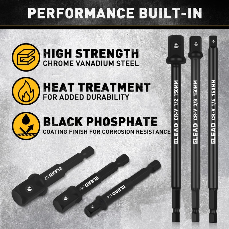 11-Piece Impact Socket Adapter Set, 1/4-Inch Hex Shank, 1/4" 3/8"
