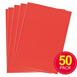 Baker Ross A4 Red Coloured Card Copier Card for Craft and Decoration (Pack of 50, 220gsm)