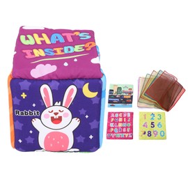 Baby Tissue Box Toy Cute Cartoon Early Educational Soft Stuffed Sensory Toys with 8 Scarves 3 Tissues for Infants Toddlers Christmas Shower Gifts Dinosaur