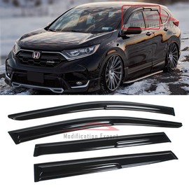 Fits for 2017-2022 Honda CR-V CRV JDM Wavy Mugen Style Window Visors Rain Guards Deflectors