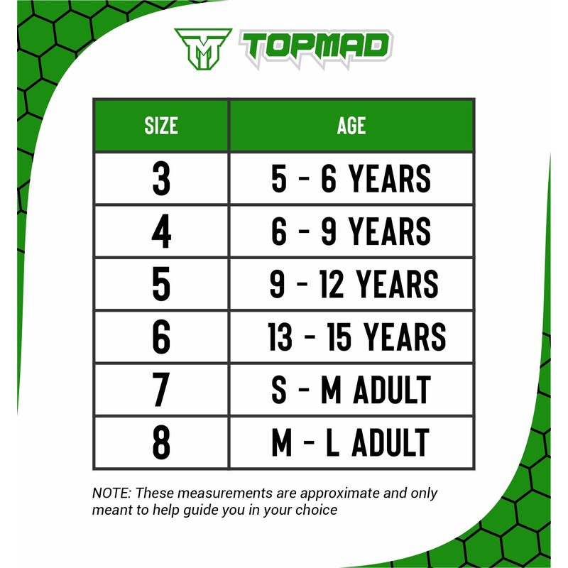 TOPMAD Goalkeeper Gloves (Green, Size 8 suitable for Adult (M/L))